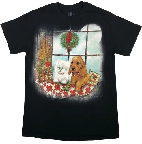 Vista 13 de The Mountain Camiseta de manga corta The Mountain Warrior Wolf para hombre Negro - Catpun