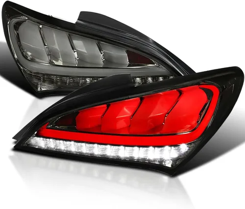 Vista 10 de Spec-D Tuning Negro carcasa transparente lente secuencial LED luces traseras para Hyundai Genesis Coupe 2Dr 2010-2016 Conjunto de luces traseras