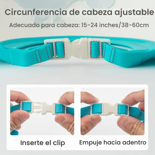 Vista 2 de FUNUPUP Gorro de ducha de bebé para niños, gorra de champú de baño para bebé, protector de lavado de cabello, sombrero de baño de silicona ajustable
