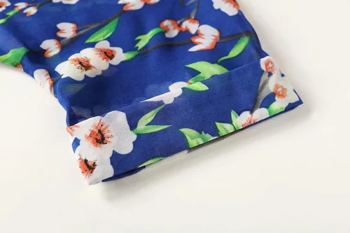 Vista 5 de olrain - Cárdigan estilo kimono holgado y traslúcido, de gasa, con estampado floral, para mujer
