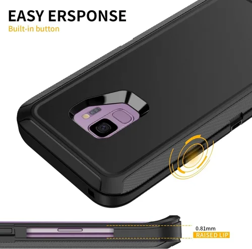 Vista 5 de Funda para Galaxy S9, resistente a prueba de golpes, a prueba de polvo/caídas, 3 capas, protección de cuerpo completo, funda resistente para Galaxy