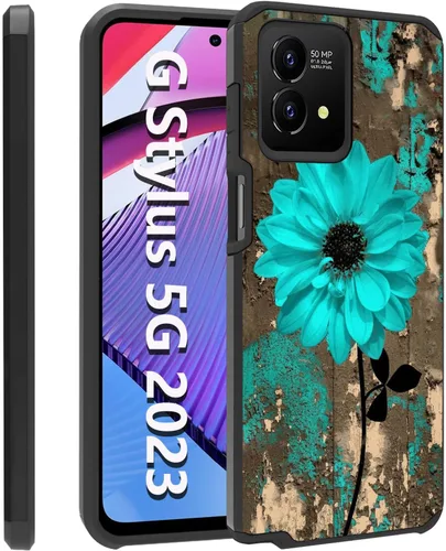 Vista 17 de Funda para Moto G Stylus 5G 2023, resistente 2 en 1 de doble capa híbrida de policarbonato duro y silicona suave a prueba de golpes, funda