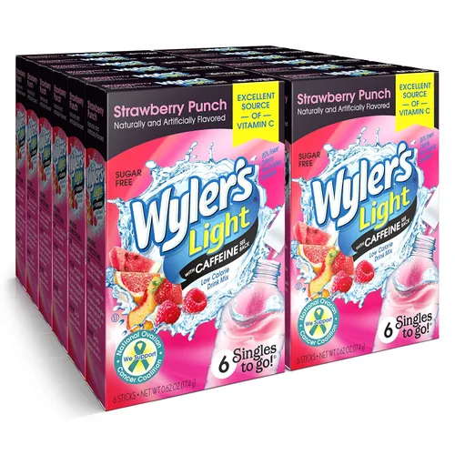 Vista 14 de Wyler's Light Paquetes de polvo Singles to Go, mezcla de bebida de agua, paquete variado de 40 unidades, limonada rosa, fresa y arándanos, sin
