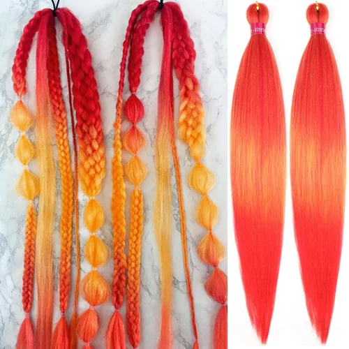 Vista 18 de Cabello trenzado verde con lentejuelas de 26 pulgadas, preestirado, trenzas de textura Yaki, extensiones de cabello pre plumadas, 3 paquetes, fácil