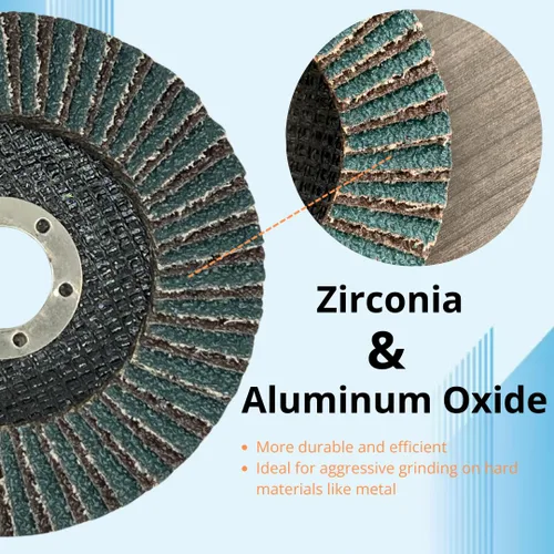 Vista 4 de WA Paquete de 10 - 4 1/2 "x 7/8" pulgadas 36# Grado industrial Heavy Duty Premium Zirconia/Alúmina Jumbo Flap Disco Lijado Rueda para amoladora