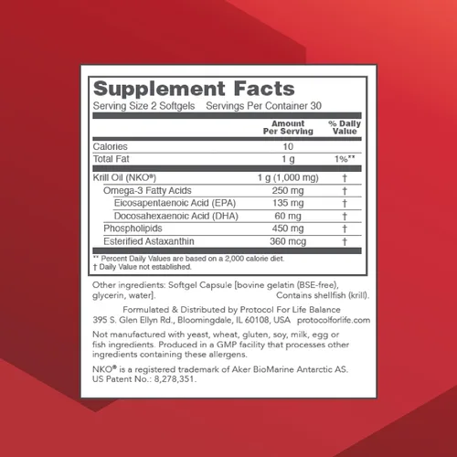 Vista 2 de PROTOCOL FOR LIFE BALANCE Aceite de krill 1,000 mg, DHA y EPA, 60 cápsulas