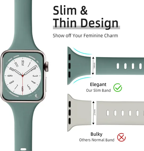Vista 2 de Lerobo Paquete de 6 correas deportivas de silicona compatibles con Apple Watch Series 7, 8, SE, 6, 5, 4, 3, 2, 1