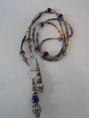 Vista 3 de Freshwater Pearl, Crystal Lariat Necklace