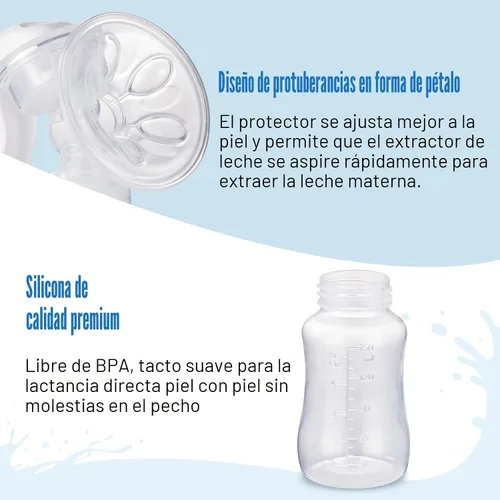Vista 9 de Extractor de Leche Manual - Bomba de Mano de Succión Ajustable de Silicona para Lactancia, Pequeño Extractor Manual Portátil de Leche Materna