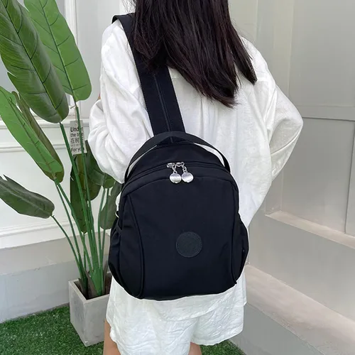 Vista 2 de Mochila impermeable para mujer, elegantes bolsas de mensajero, bolsa cruzada con múltiples compartimentos, Negro