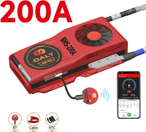 Vista 102 de DALY BMS 72V Li-ion 20S 30A Tablero de protección con cable de equilibrio de puerto común para panel solar autoconstruido, sistema de suministro