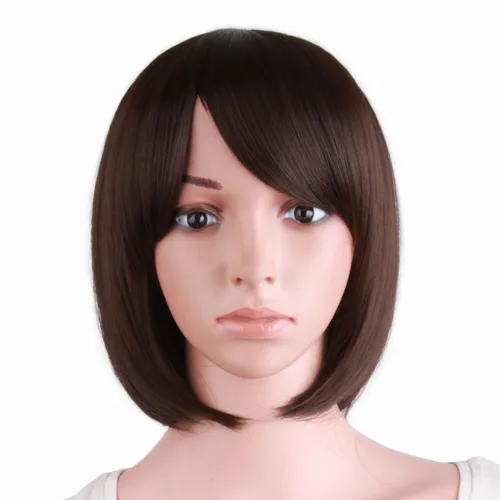 Vista 7 de Moda de niña: peluca de pelo corto recto natural de la marca MapofBeauty. Azul marino