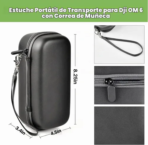 Vista 6 de ALKOO EVA Gimbal Case para DJI Osmo Mobile 8/7P/7 Main Compartment and Zippered Mesh Pocket for Extension Rod, Clamp and Tripod, Travel and