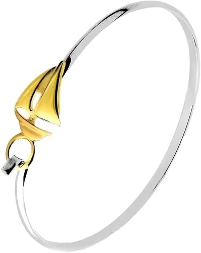 Vista 2 de Cape Cod Jewelry-CCJ Pulsera Velero Pestillo Brazalete TwoTone