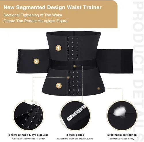 Vista 3 de FeelinGirl Waist Trainer for Women Seamless Underbust Waist Corsets Cincher Adjustable Workout Girdle
