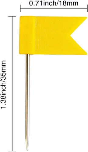 Vista 2 de Outus 60 alfileres multicolor con bandera de mapa, varios