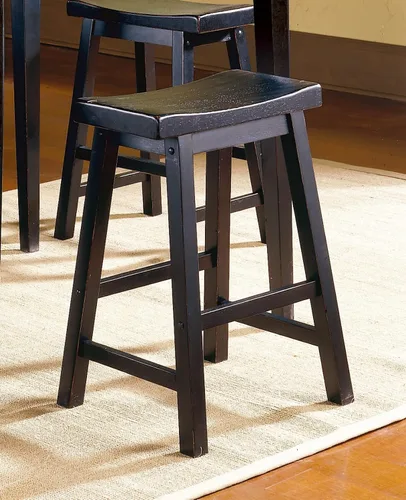 Vista 2 de Sillas de sala de estar cómodas, juego de 2 taburetes modernos de madera maciza de granja, sillas de madera para isla de cocina, comedor, comedor