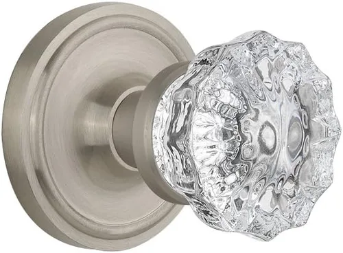Vista 10 de Nostalgic Roseta clásica de almacén con pomo de puerta de cristal