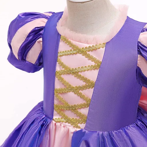 Vista 6 de Zalongye Disfraz de princesa para niñas pequeñas, disfraz de princesa para Halloween, fiesta de Navidad, 3-11T