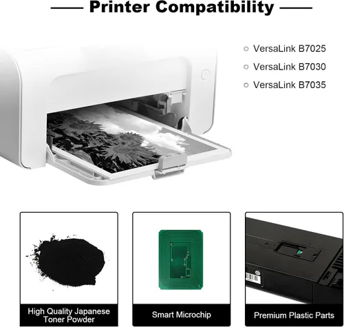 Vista 2 de Cartucho de tóner remanufacturado para Xerox Versalink B7025 B7030 B7035 compatible con tóner negro 106R03393 15500 páginas, 1 paquete