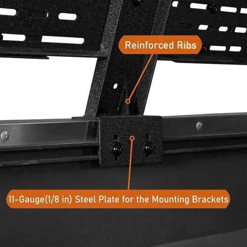 Vista 7 de Hooke Road - Barra de cama alta de 12.2" para camionetas de tamaño completo con rieles de cama - Compatible con Toyota Tundra 07-23 y Toyota Tacoma