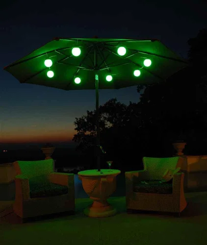 Vista 3 de Luz de paraguas que cambia de color de 8 globos