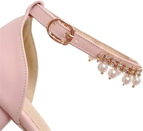 Vista 3 de Sandalias para niñas, zapatos de vestir Mary Jane, zapatos de tacón bajo, tacón bajo, fiesta de flores, escuela secundaria, baile de graduación