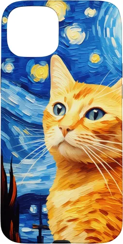 Vista 9 de Orange Tabby Cat Starry Night Vincent Van Gogh - Carcasa para iPhone 17