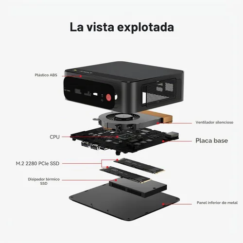 Vista 6 de Beelink Mini PC SER5 MAX, AMD Ryzen 7 6800H (8C/16T, hasta 4.7GHz), mini computadora 32G LPDDR5 RAM 1TB NVMe PCIE4.0 SSD, mini computadora