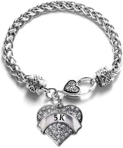 Vista 207 de Inspired Silver - Pulsera de plata con dije de corazón pavé con joyas de circonita cúbica