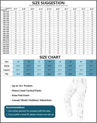 Vista 3 de AKARMY Pantalones de senderismo con forro polar para hombre, pantalones tácticos tipo cargo, pantalones de esquí de nieve, pantalones gruesos