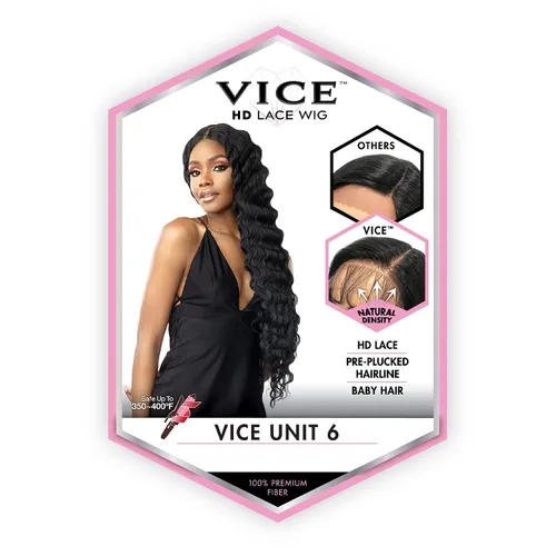 Vista 2 de Sensationnel Peluca con encaje frontal Vice Unidad 6, 1 JETBLACK