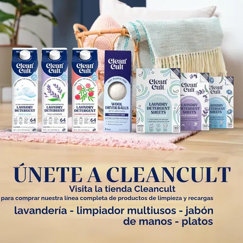Vista 7 de Cleancult Hojas de detergente para ropa – Caja resellable – 3 enzimas que combaten las manchas – Sin fragancia – 60 cargas – Libre de productos