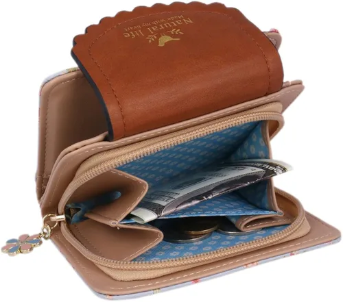 Vista 4 de adoptfade Womens Pequeño cartera Floral cartera titular de la tarjeta