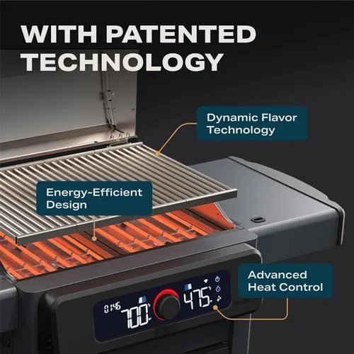 Vista 8 de Current® Model G - Parrilla eléctrica inteligente para exteriores con rango de 200-700 °F para asar, precisión digital, zonas de calor