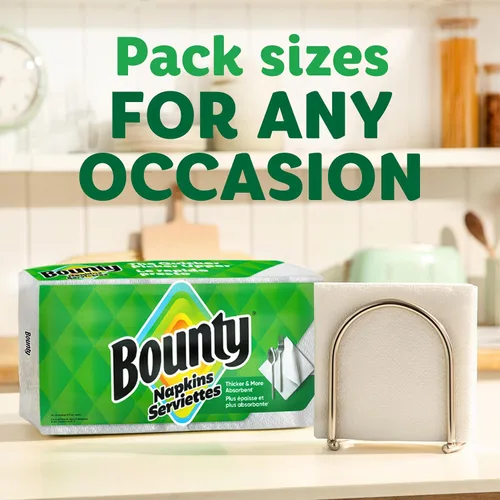 Vista 5 de Bounty Servilletas de papel, blancas, 200 unidades, el embalaje puede variar