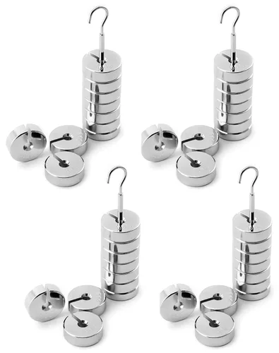 Vista 7 de QWORK Juego de 4 piezas de peso ranurado, juego de masa ranurada de 9 piezas con perchas - 9 pesos (1.76 oz) - 17.76 oz