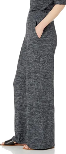 Vista 4 de Daily Ritual Pantalón de pierna ancha plisado de punto acogedor para mujer
