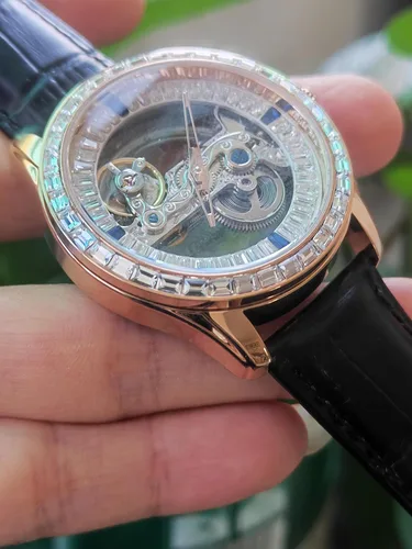 Vista 4 de B BINGER Men's Automatic Watch Unisex Skeleton Mechanical Neutral Rock Crystal Wristwatch