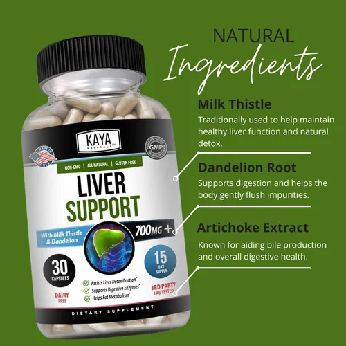 Vista 5 de Kaya Naturals Liver Cleanse Detox & Repair - Suplemento de cardo mariano - Desintoxicación hepática para mujeres y hombres - Extracto de alcachofa