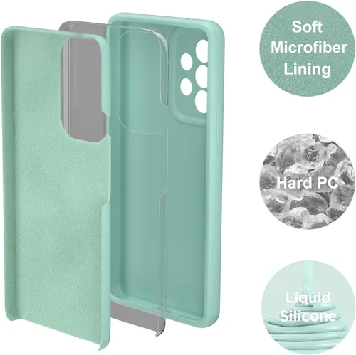 Vista 2 de Funda para Galaxy A53 5G de 6.5 pulgadas, silicona líquida suave protectora y forro de microfibra antiarañazos, a prueba de golpes, compatible