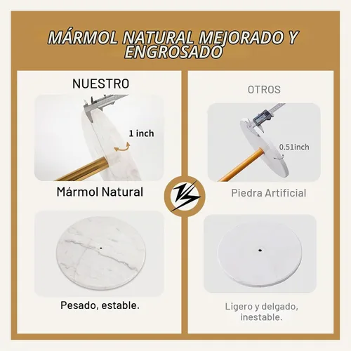 Vista 4 de Perchero de metal, 8 ganchos independientes, color dorado Oro y blanco