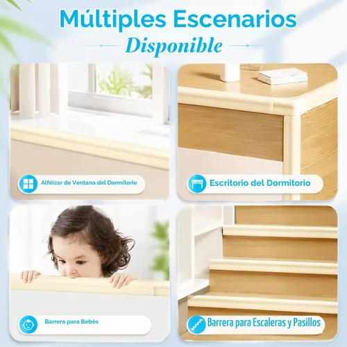 Vista 6 de ZOMPAGO - Protector de bordes de espuma para bebé, seguridad para muebles, 1 rollos + 8 esquinas
