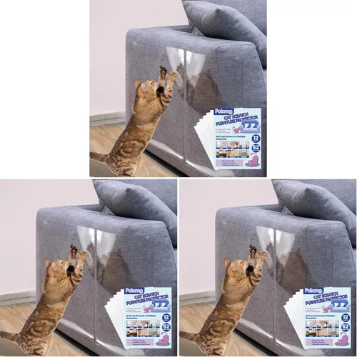 Vista 9 de Protector de muebles antiarañazos para gatos, paquete de 6 unidades, cinta adhesiva de una sola cara, resistente, sin residuos para sofá, puertas