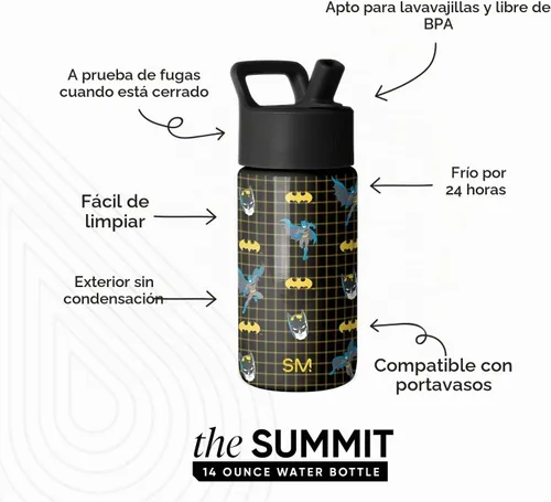 Vista 2 de Simple Modern Botella de agua para niños Batman y vaso para niños pequeños DC Comics: Iconos de Batman