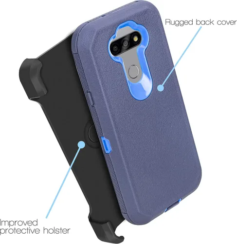 Vista 3 de Funda para LG K41, LG Harmony 4, LG Premier Pro Plus con pantalla incorporada, resistente a los impactos, absorción de impactos, funda protectora