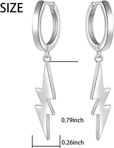 Vista 5 de Pendientes colgantes de plata de ley S925, regalo para mujeres adolescentes y niñas.