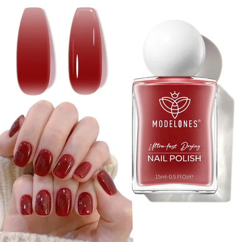 Vista 10 de modelones capa superior y base de esmalte de uñas 3 en 1, fortalecedor de uñas, 15 ml esmalte de uñas transparente de secado rápido, brillo duradero
