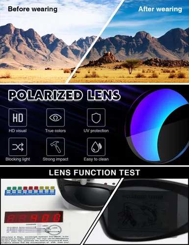 Vista 7 de Gafas de sol polarizadas envolventes vintage de moda para hombres y mujeres, gafas de sol futuristas para deportes al aire libre UV400