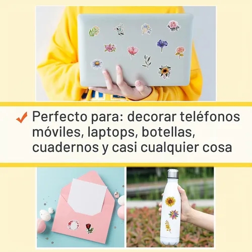 Vista 7 de Mr. Pen - Pequeñas pegatinas florales para portátil, 74 piezas, calcomanías para botellas de agua